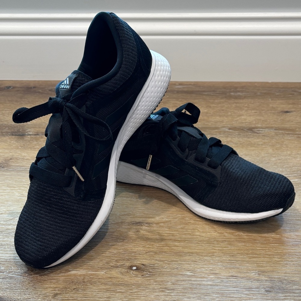 adidas Black Knit Sneakers with White Sole